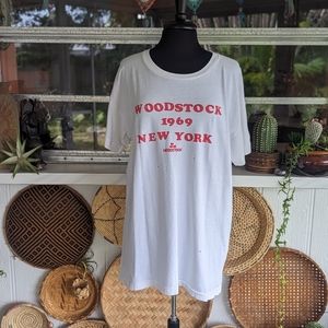 Free People x Retro Brand Black Label Woodstock 1969 NY Tee Distressed T-shirt